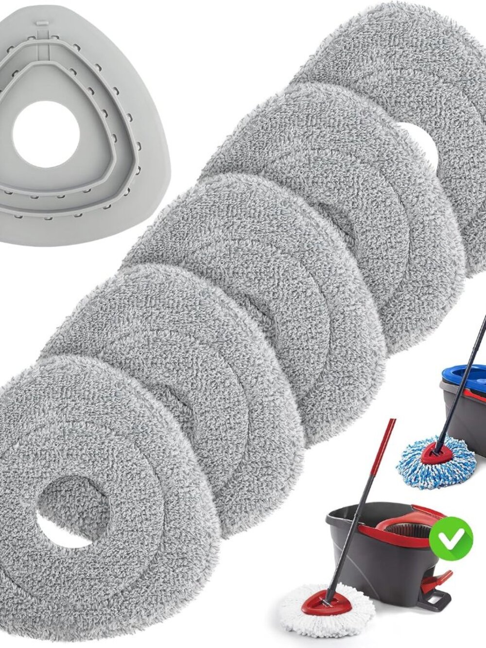 Flat Mop Heads Replacement for O-cedar, 5 pack